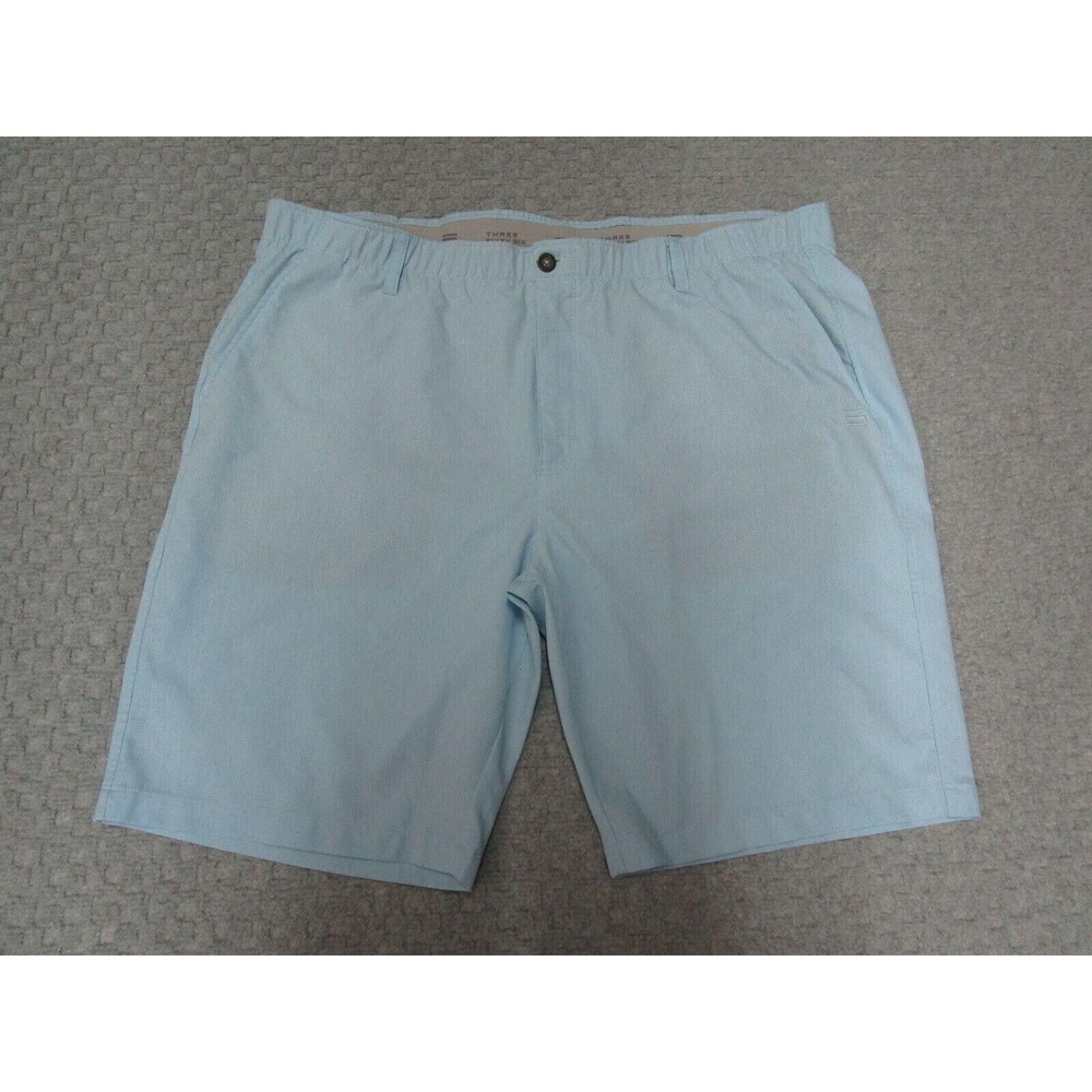 Three Sixty Six Shorts Mens 44 Light Blue Mesh Elastic Waist Golf Athletic Norm